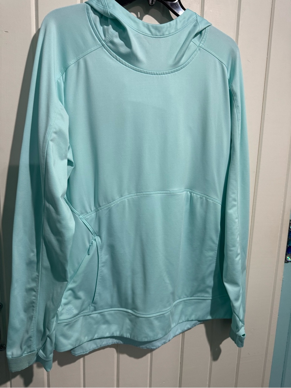 Athleta Light Mint Hooded Performance Pullover